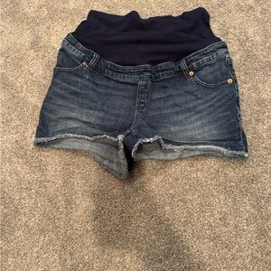GAP Maternity Denim Shorts with Navy Waistband